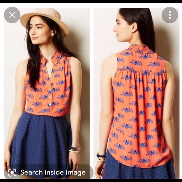 Maeve Tops - Anthropologie Maeve Size 8 Octopus Tank Blouse